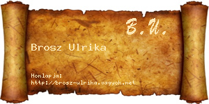 Brosz Ulrika névjegykártya